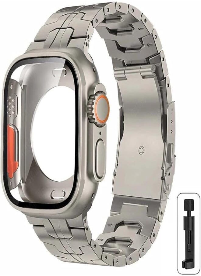 Next Stainless Steel Strap With Ultra Conversion Case Compatible With Apple Watch Series 7/8/9 Size 42/44/45 