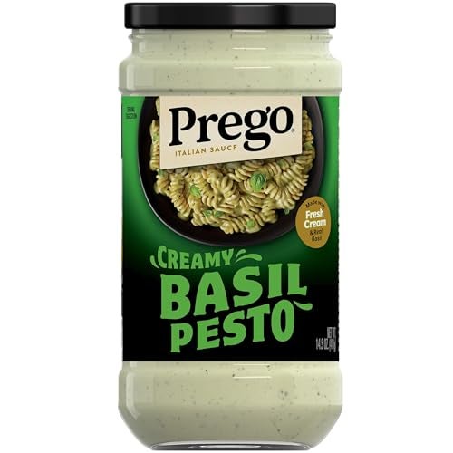 Prego Creamy Basil Pesto Pasta Sauce, 14.5 oz Jar - Image 1