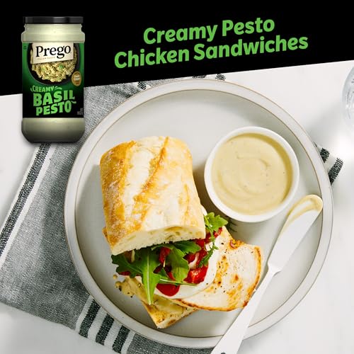 Prego Creamy Basil Pesto Pasta Sauce, 14.5 oz Jar - Image 3