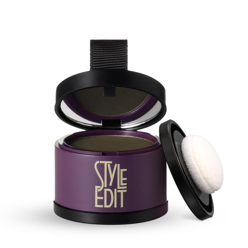 STYLE EDIT Root Touch Up Powder for Black Hair by Style Edit | Cover Color Grays and Roots Coverage Concealer Mineral Infused Binding Hairline - Image 1
