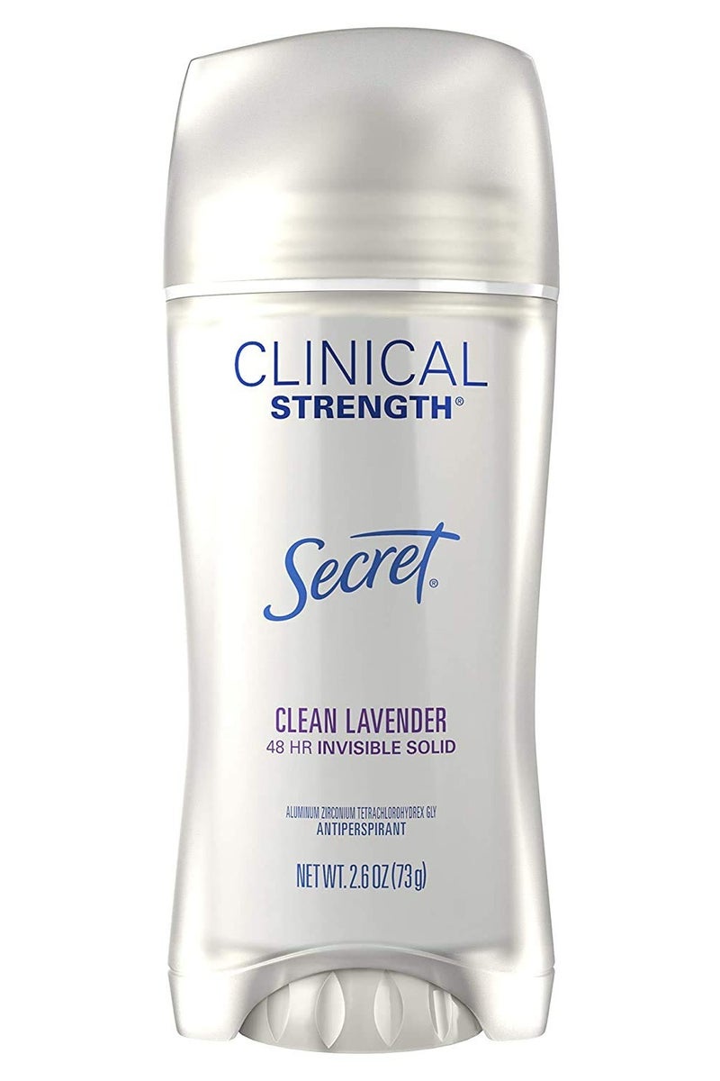 Secret Antiperspirant and Deodorant for Women, Clinical Strength Clear Gel, Clean Lavender Scent 73 g