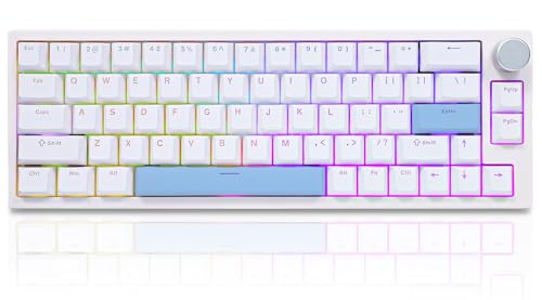 BOYI 66Pro Rapid Trigger Magnetic Switch 65% Mechanical Keyboard,Hall Effect Gasket-Mounted RGB HotSwap Hyper-Fast Adjustable Actuation Wired Compact Gaming Keyboard with Knob(White) - Image 1