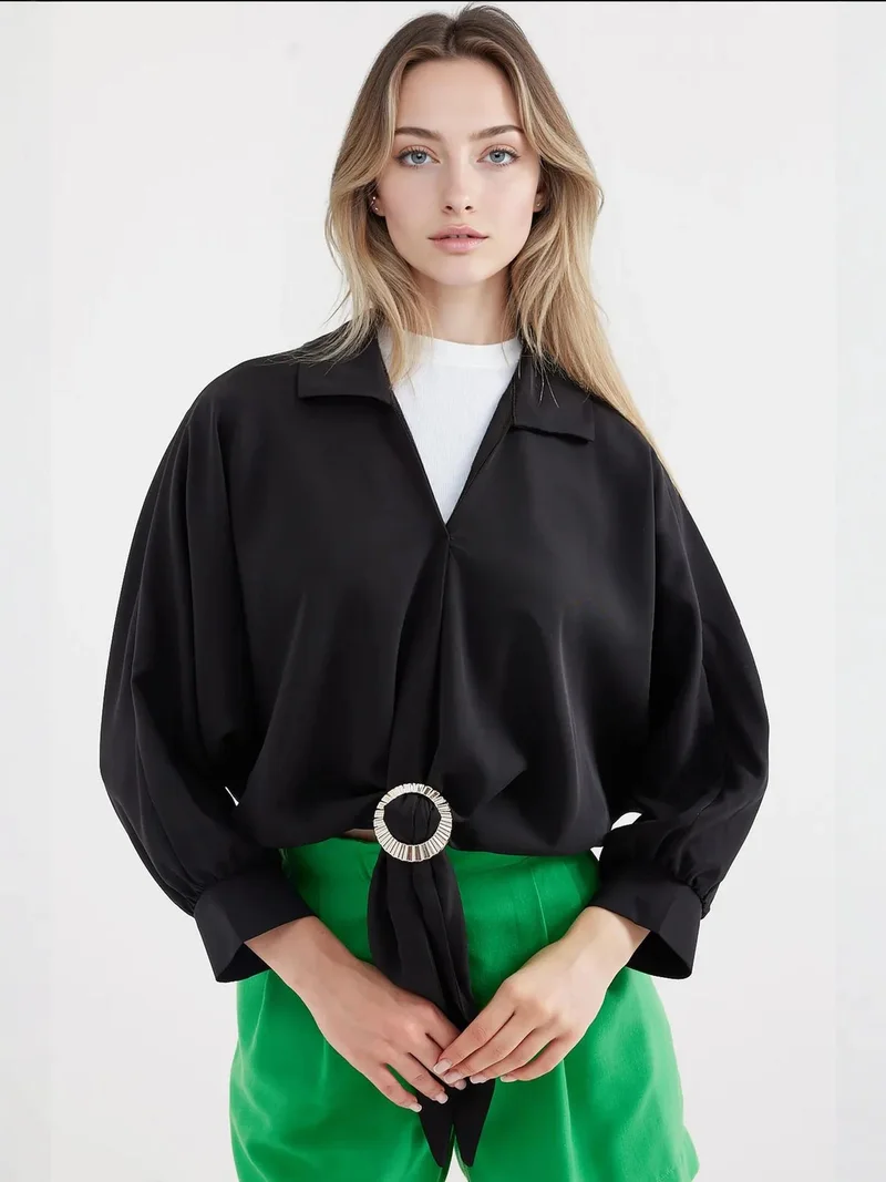 بيغ دارت بلوزة قصيرة  بفيونكة