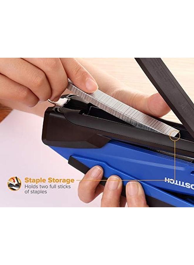 PaperPro Office Inpower Spring Powered Desktop Stapler 20 Sheet Capcity Built In Remover Blue 1122 - Image 4