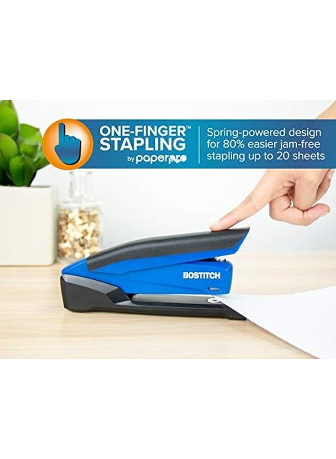 PaperPro Office Inpower Spring Powered Desktop Stapler 20 Sheet Capcity Built In Remover Blue 1122 - Image 2