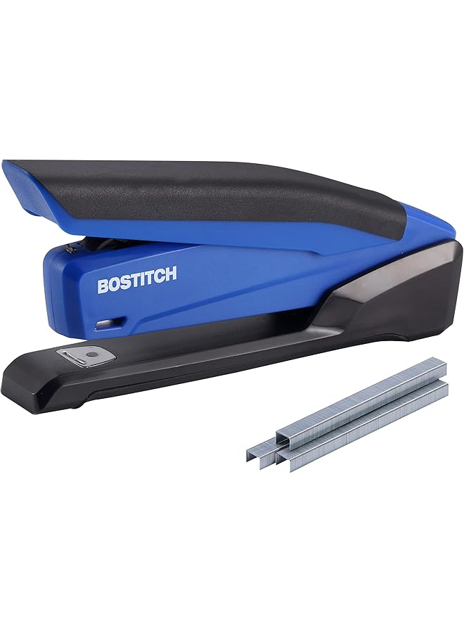 PaperPro Office Inpower Spring Powered Desktop Stapler 20 Sheet Capcity Built In Remover Blue 1122 - Image 1