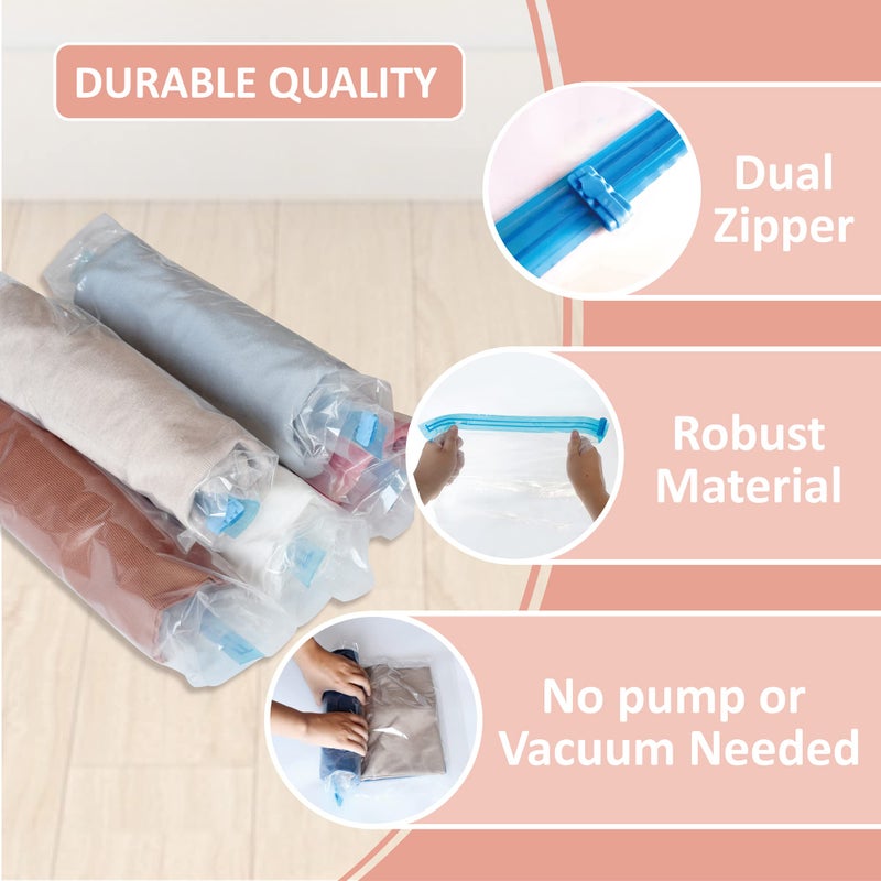 Cozy Essential 20 Travel Compression Bags, Hand Roll Up Travel Space Saver Bags for Luggage No Vacuum Needed, Cruise Ship Essentials (8 Large Roll/8 Medium Roll/4 Small Roll) - Image 4