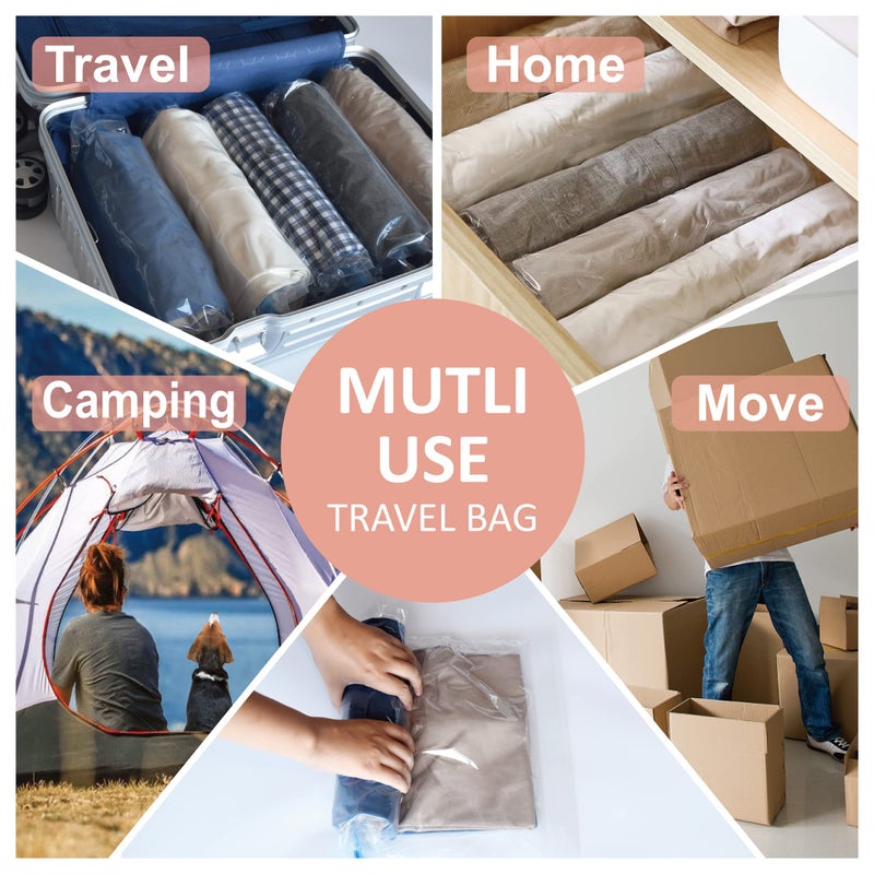 Cozy Essential 20 Travel Compression Bags, Hand Roll Up Travel Space Saver Bags for Luggage No Vacuum Needed, Cruise Ship Essentials (8 Large Roll/8 Medium Roll/4 Small Roll) - Image 5