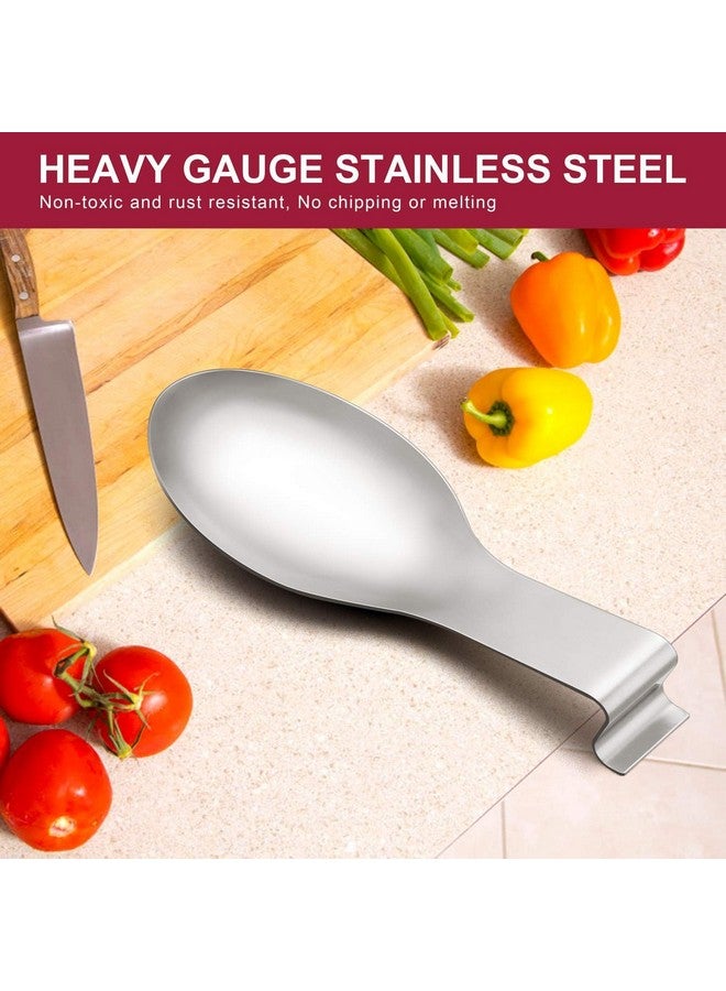 INKULTURE INKULTURE Stainless Steel Spoon Rest for Home & Kitchen, Pack 02 Pcs | Extra Large | Spatula Ladle Holder | Spoon Rest Holder - Image 3