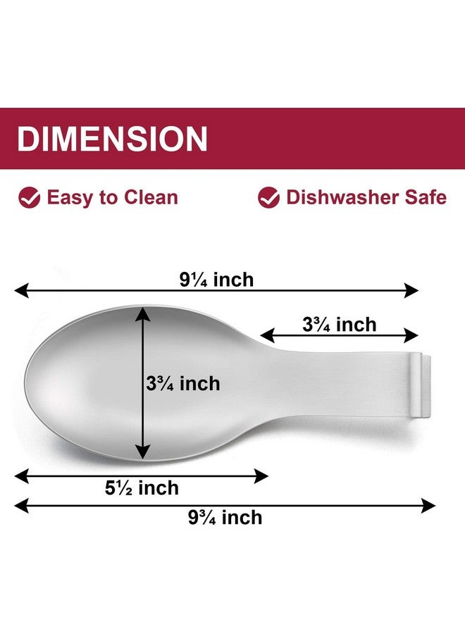 INKULTURE INKULTURE Stainless Steel Spoon Rest for Home & Kitchen, Pack 02 Pcs | Extra Large | Spatula Ladle Holder | Spoon Rest Holder - Image 5