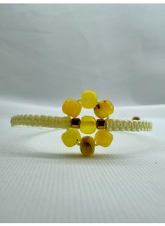 Kehribar Point Flower Model Amber Macrame Bracelet  - Image 2