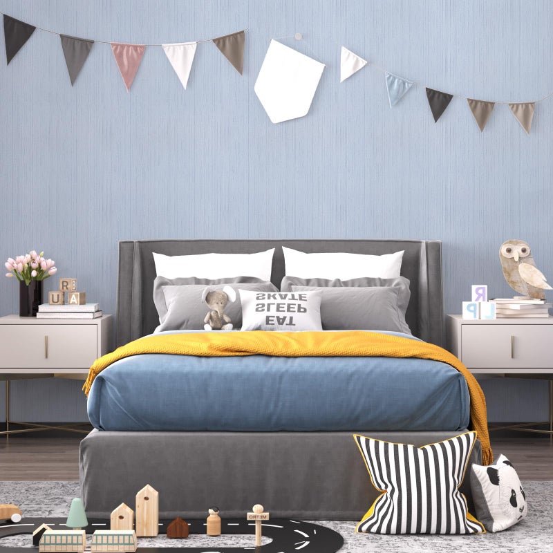 Biyoee Blue Grasscloth Peel and Stick Wallpaper Texture Self-Adhesive Contact Paper 15.7" X 120" Faux Grasscloth Removable Wallpaper for Cabinets Counter Top Liners - Image 2