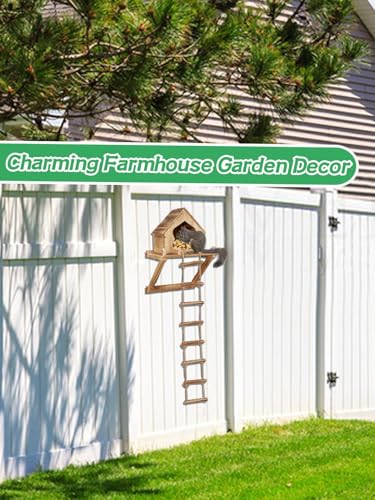 Bigmeta Funny Squirrel Feeder for Outside with Ladder Wall and Tree Mounted Backyard Garden Decoration Gifts for Wildlife Lovers - Image 3