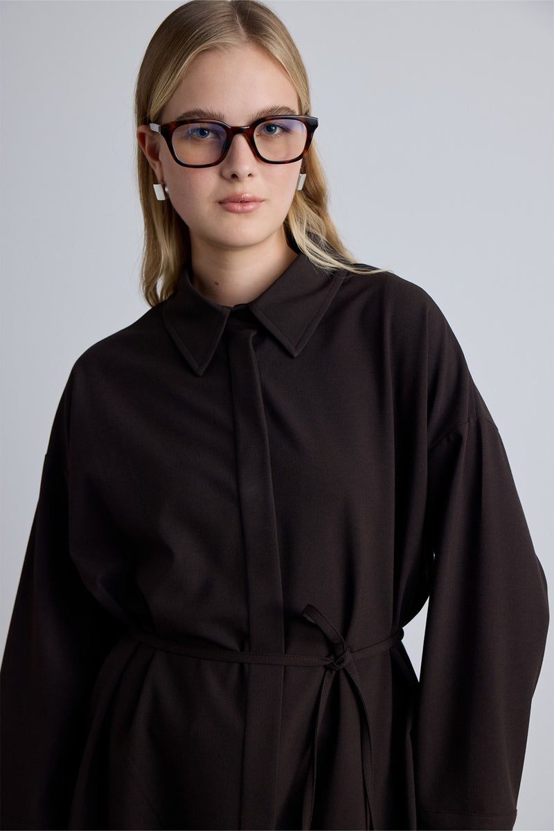 Manuka Wide Neck Tunic Dark Brown  - Image 5