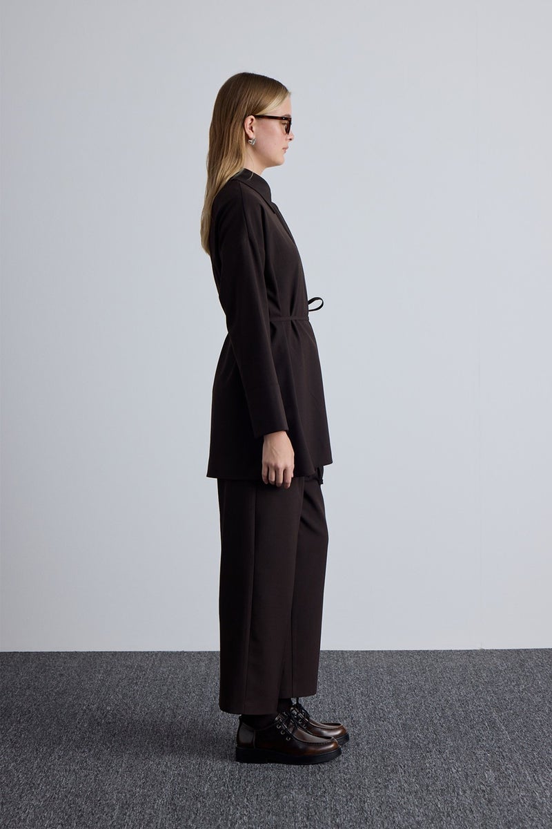 Manuka Wide Neck Tunic Dark Brown  - Image 3