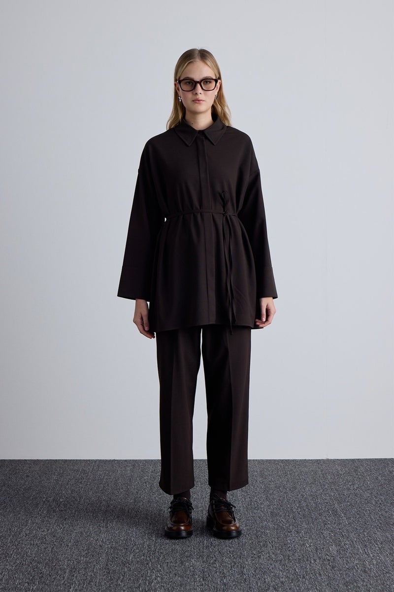 Manuka Wide Neck Tunic Dark Brown  - Image 2