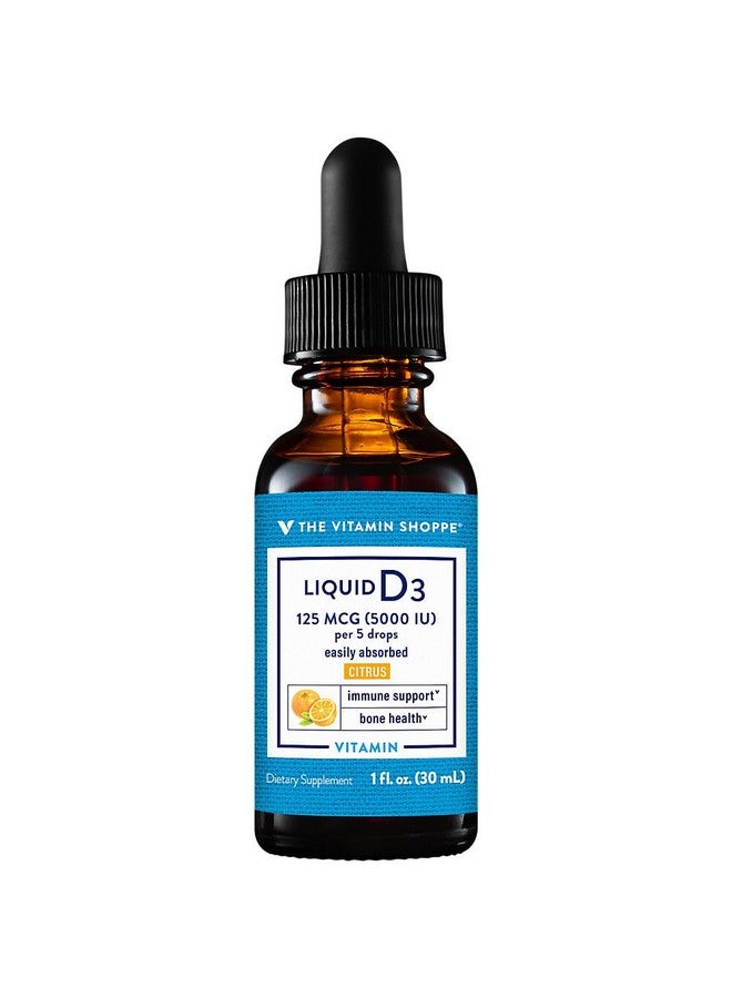 The Vitamin Shoppe Vitamin Liquid D3 5000IU, Supports Bone & Immune Health, Aids in Healthy Cell Growth & Calcium Absorption, Citrus Flavor, 1 Fluid Ounce by The Vitamin Shoppe - Image 2