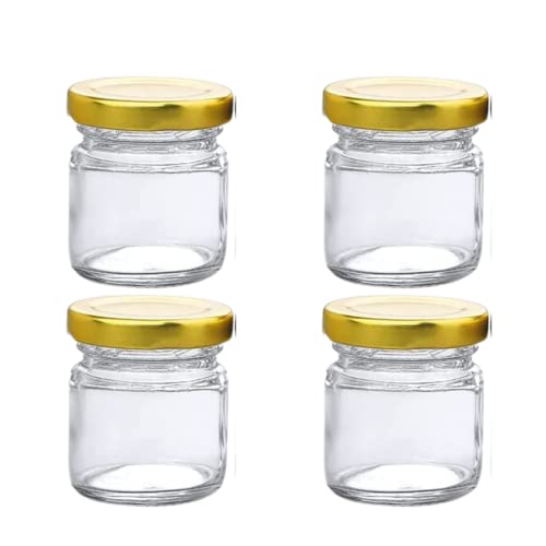 Floryn Decor Small Glass Jars With Lid 50 Ml | Glass Container for Crafts, DIY and Candle Making | Mini Jars 1.5 Oz (Pack of 4) - Transparent - Image 1