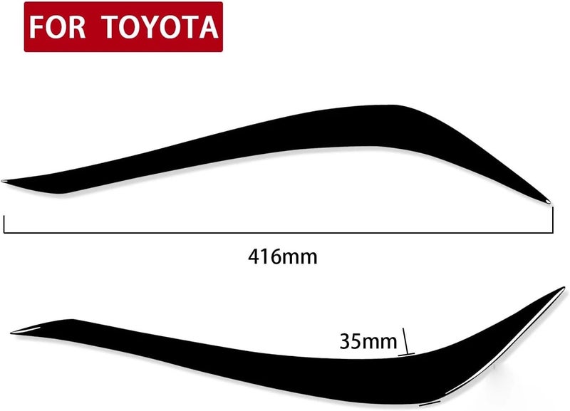 DEMULAX Gloss Black Headlight Eyebrows for Toyota Reiz - Image 2