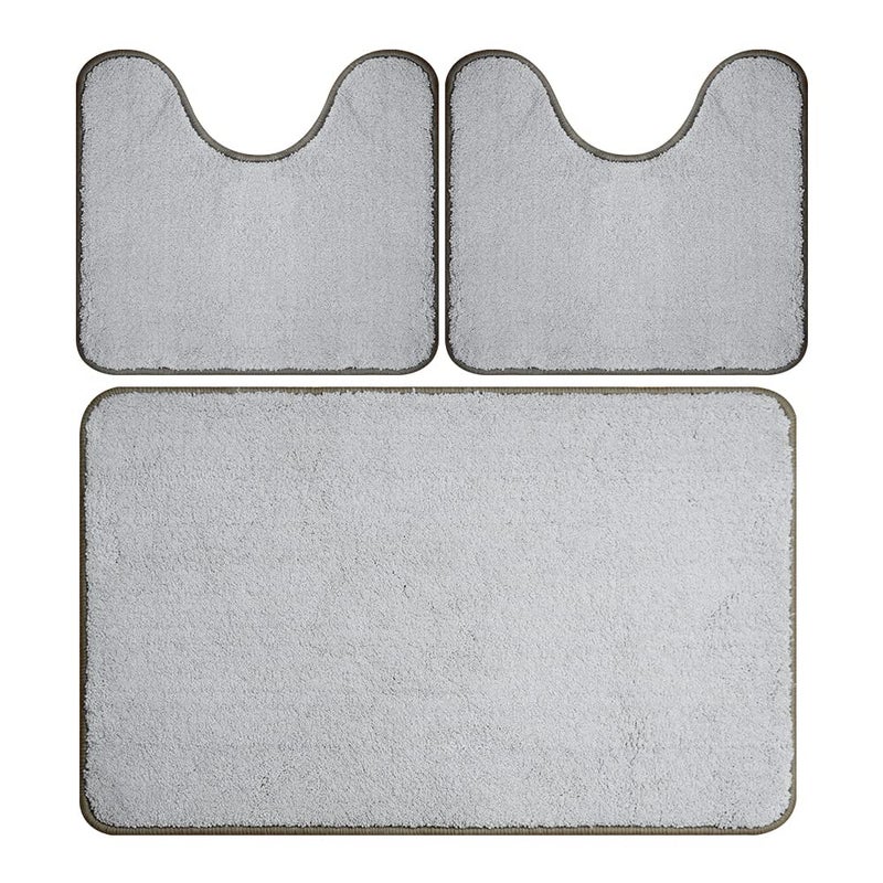 Mac Carpet Dubai Bath Mats 3-Piece Set - Light grey