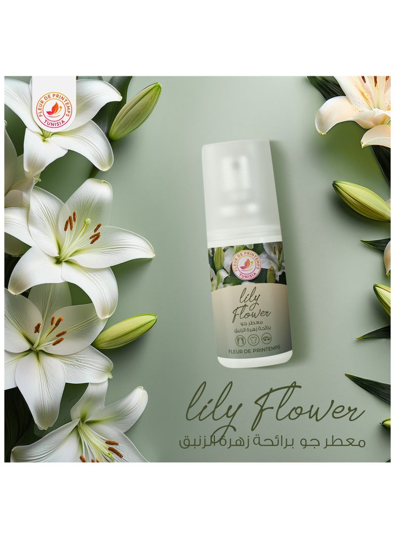 Fleur De Printemps Lily Flower Air Freshener Spray | 30ml | Elegant & Floral Scent | Gas-Free & Anti-Smoking | Ideal for Home, Car, Office - Image 1