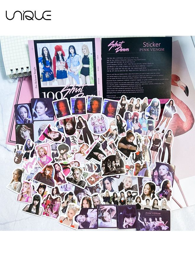 Unique 93 قطعة ألبوم جديد من ملصقات البضائع باللون الأسود الباستيل ملصقات صور بطاقات بريدية ملصقات للأمتعة زجاجات مياه وأجهزة الكمبيوتر المحمولة - Image 2