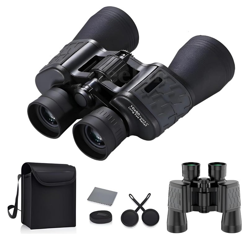 Feelon مناظير لمسافات طويلة، 10x50 زوم، 3000 متر مدى بعيد مع رؤية واضحة عالية القوة عدسة BAK4 بريزم FMC سهلة التركيز محمولة (ضمان 6 أشهر) - Image 1