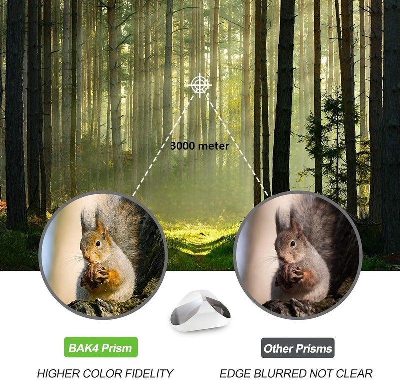 Feelon مناظير لمسافات طويلة، 10x50 زوم، 3000 متر مدى بعيد مع رؤية واضحة عالية القوة عدسة BAK4 بريزم FMC سهلة التركيز محمولة (ضمان 6 أشهر) - Image 5