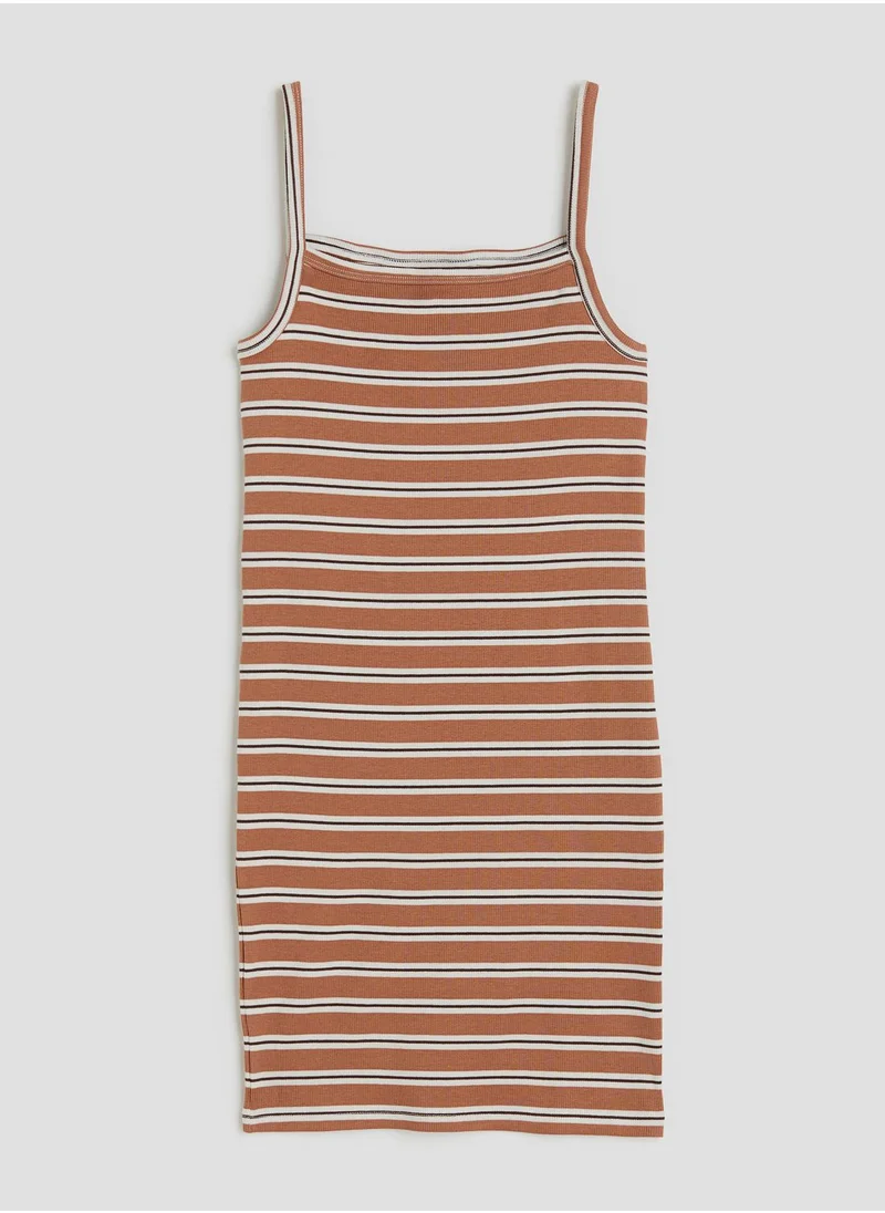 H&M Kids Stripe Printed Ribbed Dress