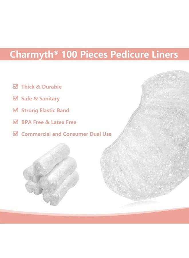 Charmyth Pedi Guard Bath Liners, Disposable Pedicure Liners, Spa Footsie Clear Pedi Guard Bath Liners For Foot Bath/Spa/Massage Thick Elastic (100 Count (Pack Of 1))  - Image 3