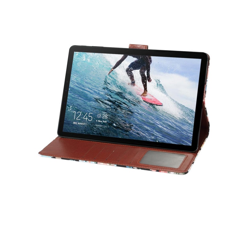 ديبايس جراب جلدي أفقي قابل للطي بتصميم زهور لجهاز Galaxy Tab S4 10.5 / T830، مع حامل وفتحة للبطاقة (أسود) - Image 5
