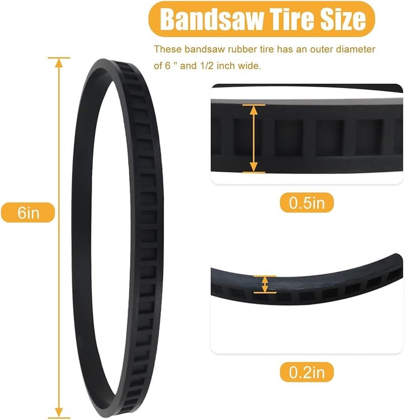 4Pcs Bandsaw Rubber Tires Compatible for Dewalt Models J724 PC7723 Type 1 2 3 - Image 4