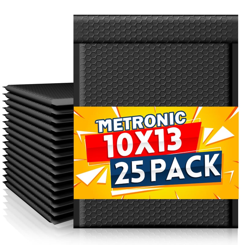 Metronic Bubble Mailer 10x13 Black 25Pack Waterproof Padded Envelopes Self Seal Large Bubble Mailers Cushioning Bubble Envelopes for ShippingBooksJewelry Makeup Supplies - Image 2