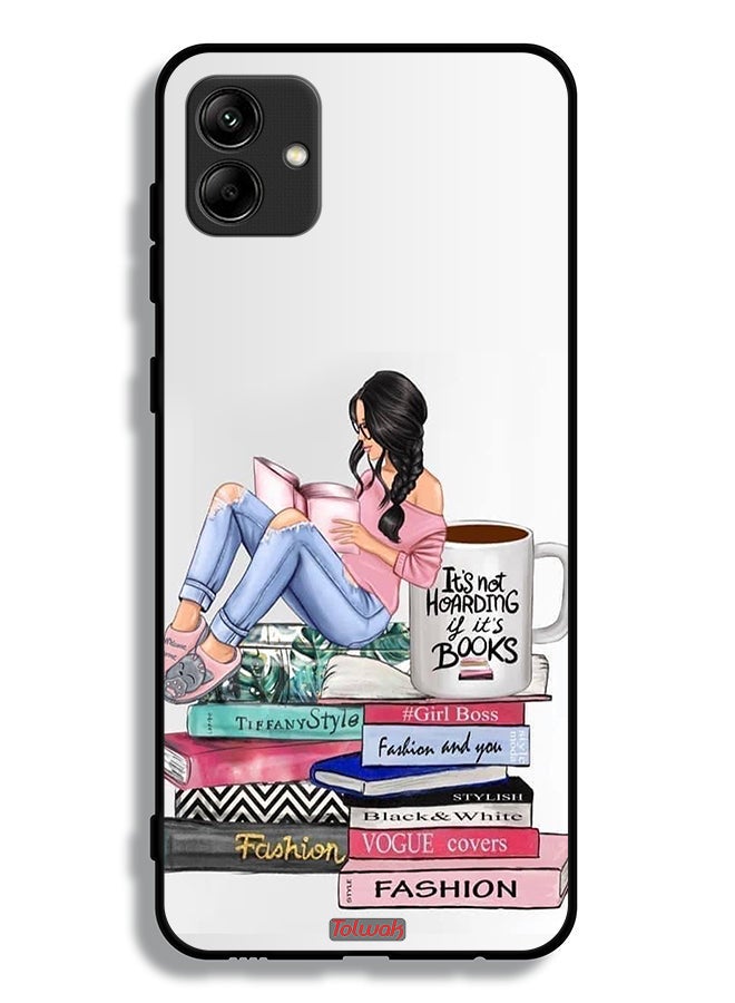 Tolwak Samsung Galaxy M04 Protective Case Cover Girl And Fashion Books Art - Image 1