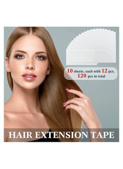 SYOSI 120 Pieces Hair Extension Tape Tabs Double Sided Replacement Tape in Hair Extensions Adhesive Hair Extension Tapes 1.57 x 0.32 Inch Hair Extension Tools for Wig Toupee Hair Piece Wigs Supplies White  - Image 3
