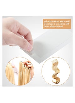 SYOSI 120 Pieces Hair Extension Tape Tabs Double Sided Replacement Tape in Hair Extensions Adhesive Hair Extension Tapes 1.57 x 0.32 Inch Hair Extension Tools for Wig Toupee Hair Piece Wigs Supplies White  - Image 4