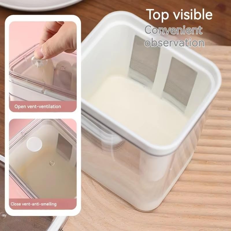 TAZLYN Yogurt Filter Strainer Hung Curd Maker Hung Curd Strainer Box Yogurt Strainer for Hung Curd Dahi Strainer Fine Mesh Strainer with Lid 1100ml for Making Thick Greek YogurtSoybean MilkKefir - Image 5