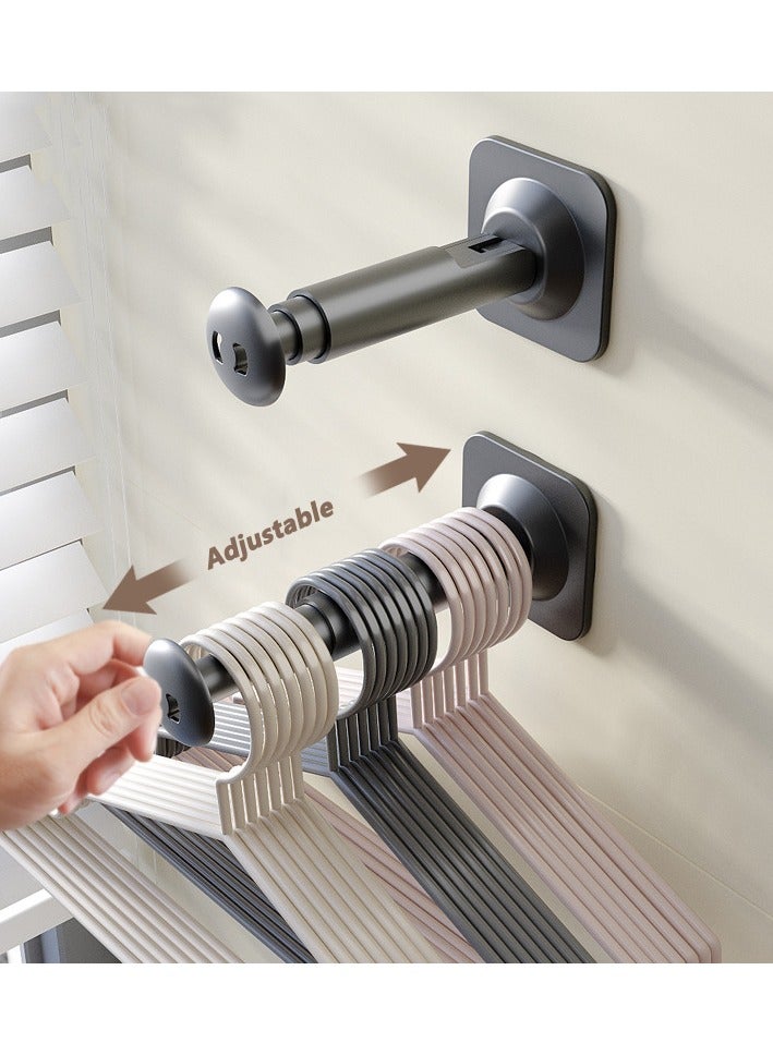 HOMESTAR 2 - Piece Multifunctional Hanger Storage Set - Expandable Wall - Mounted Laundry Rack, No - Drill Needed, Ideal for Balcony, Home Organization & Space Saving - Image 4