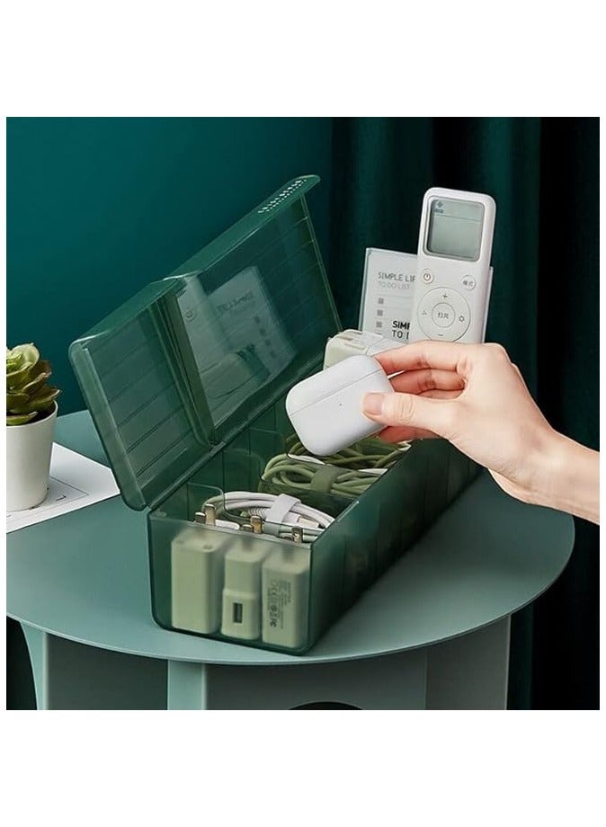 IBAMA Acrylic Cable Storage Box Data Line Storage Container Desk Stationery Makeup Organizer Key Jewelry Box Office (White) - Image 3