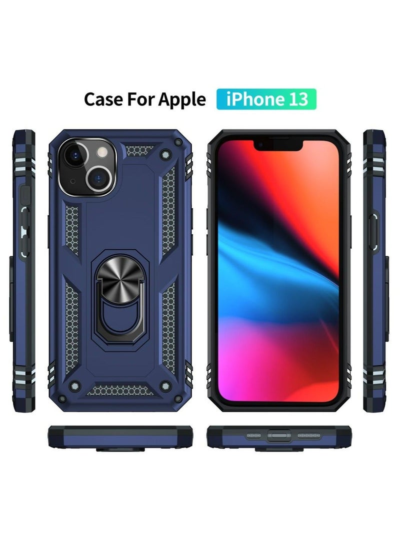 Protective Case For iPhone 13 Heavy Duty Armor with Magnetic Ring Stand - Image 2