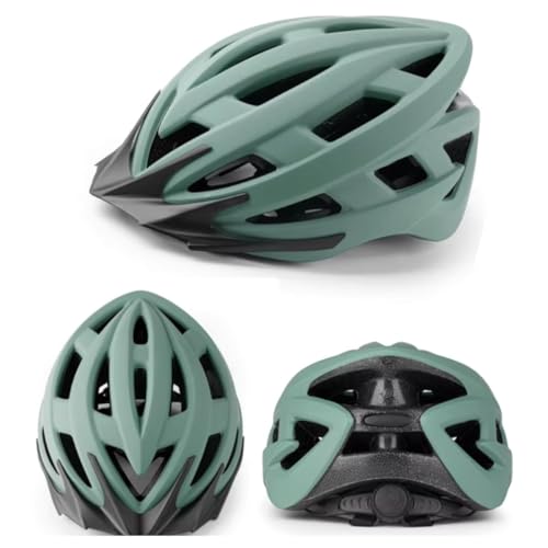JERN Adjustable Cycling and Skating Helmet with Detachable Visor, Lightweight with Superior Ventilation, Comfortable Chin Padding (Green) - Image 1