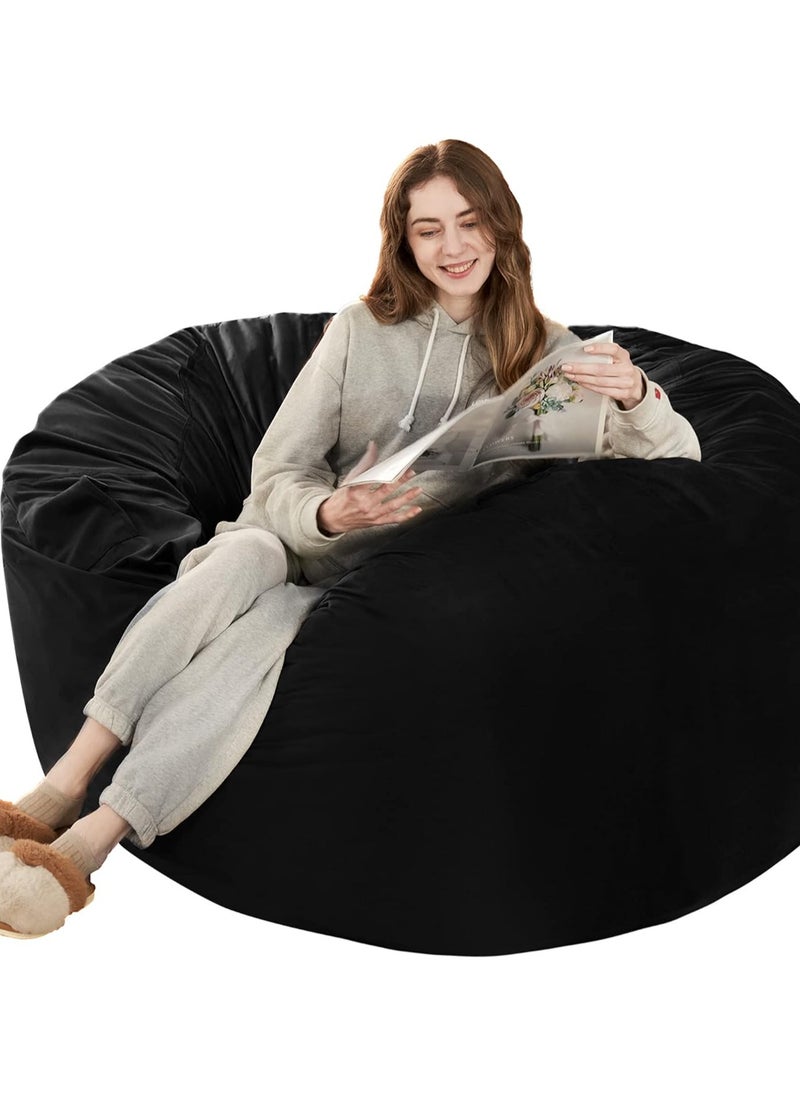 Comfy مريح أسود مخملي كبير كلاسيكي بين باج  - Image 2