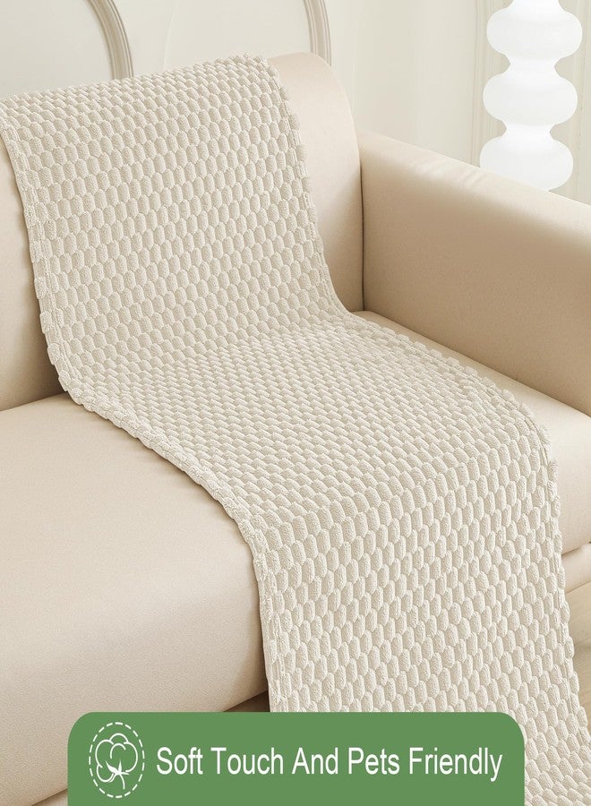 Foxdecor Couch Cover for Dogs, Sofa Protector Furniture Covers for Pets, Couch Covers for 3 Cushion Sofa Cover, Non Slip Sofa Slipcover Pet Covers. (White,28"x53") - Image 2
