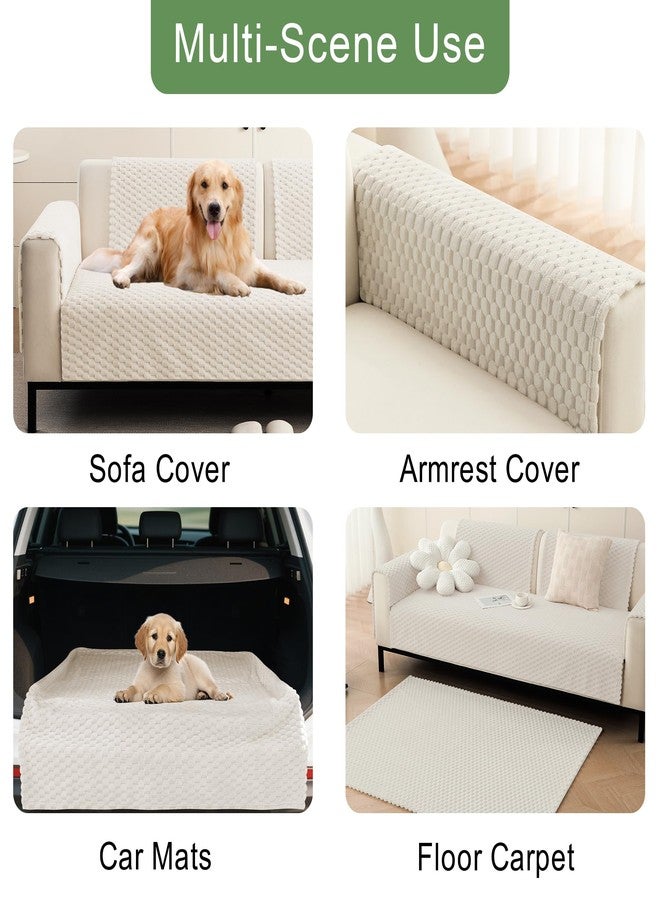 Foxdecor Couch Cover for Dogs, Sofa Protector Furniture Covers for Pets, Couch Covers for 3 Cushion Sofa Cover, Non Slip Sofa Slipcover Pet Covers. (White,28"x53") - Image 4