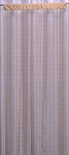 Pindia 7Ft Fancy Round Sparkling Plastic Strings Bead Hanging Curtain Golden Door Window String Beads Thread Sheer Rod Room Hanging Golden 7 X 35 FT - Image 4