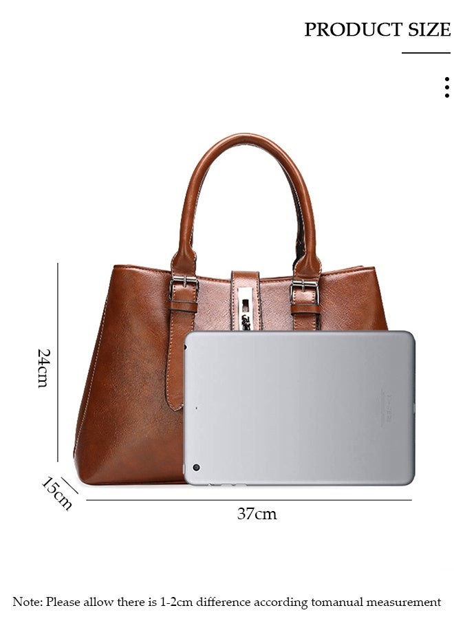 DUNISO 3 Pieces Shoulder Bag Set for Women Multipurpose Faux Leather Vintage Crossbody Bag Clamshell Design Small Purse Mini Card Holder for Ladies Fashion Travel Tote Bag Handbags - Image 5