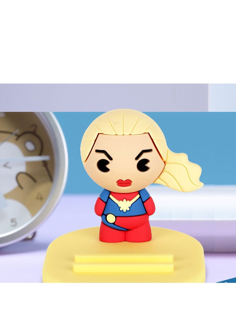 Miniso - Cute Cartoon Captain Marvel Universal Desktop Table Mobile Phone Holder Stand for iPhone Samsung Xiaomi Huawei - Image 1