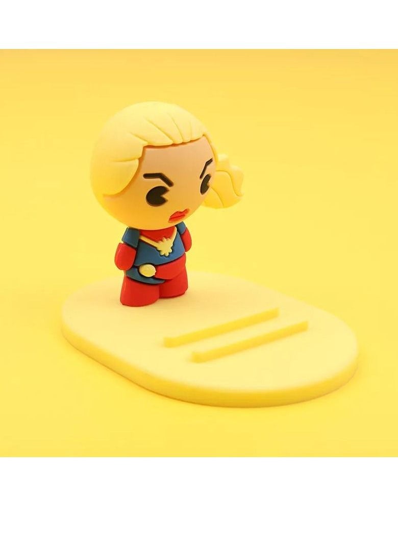 Miniso - Cute Cartoon Captain Marvel Universal Desktop Table Mobile Phone Holder Stand for iPhone Samsung Xiaomi Huawei - Image 1