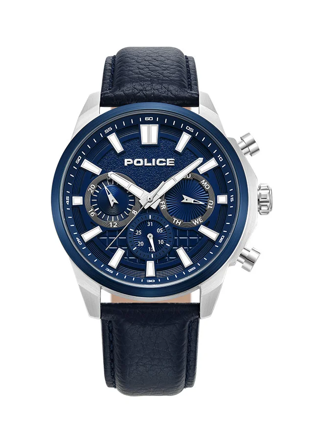 POLICE Men Chronograph Round Shape Leather Wrist Watch PEWJF0021041 - 44 Mm