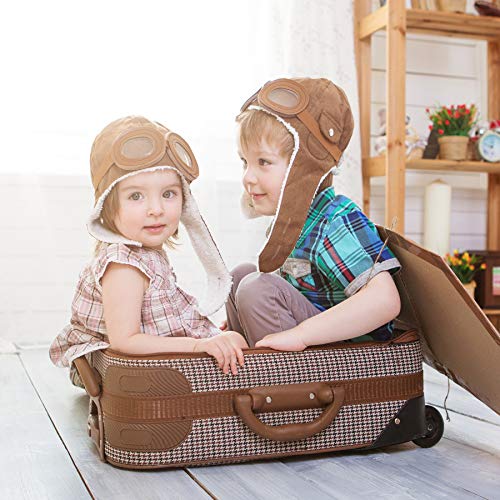 Happy Will Baby Pilot Hat Warm Aviator Cap with Earflaps Unisex Kids Fleece Winter Protect Beanie Hat for Kids Boys(Brown) - Image 4